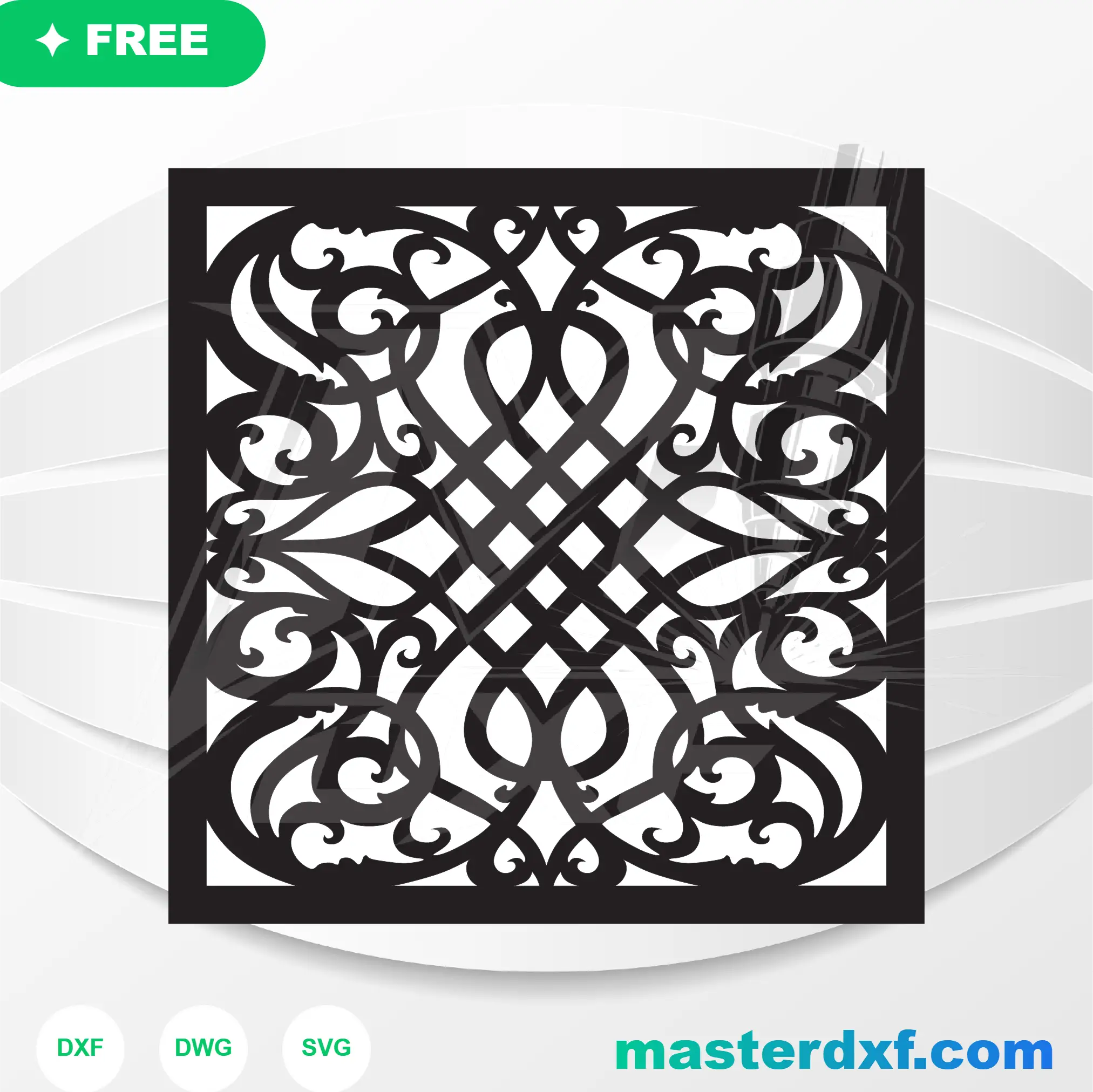 Ornamental Window Frame DXF for Laser Cutting DXF File
